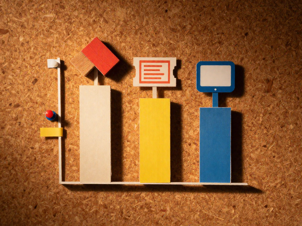 A comparison chart showing three bars made of cardboard labeled with icons: a puzzle piece for board game, a ticket stub for movie, and a screen for streaming. The board game bar is tallest, suggesting more entertainment hours per dollar.