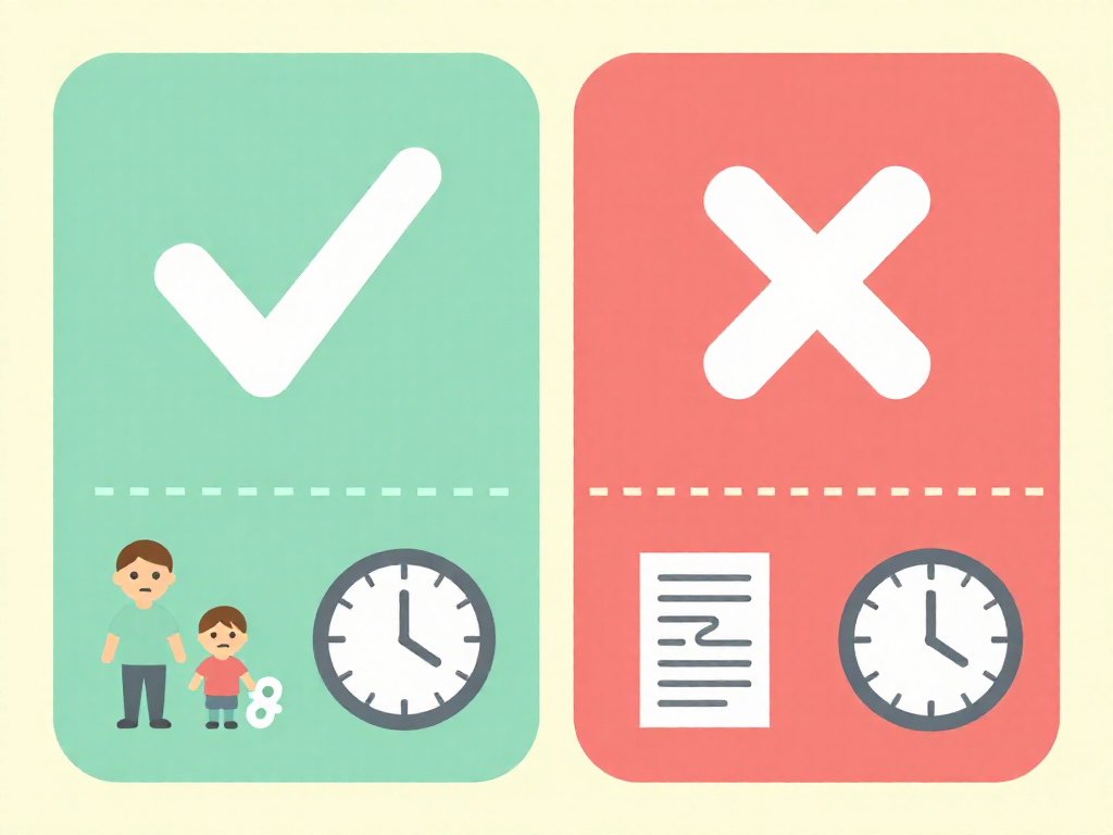 Colorful infographic-style illustration with two columns: one with a green checkmark and happy game night symbols, the other with a red X and symbols of complexity.