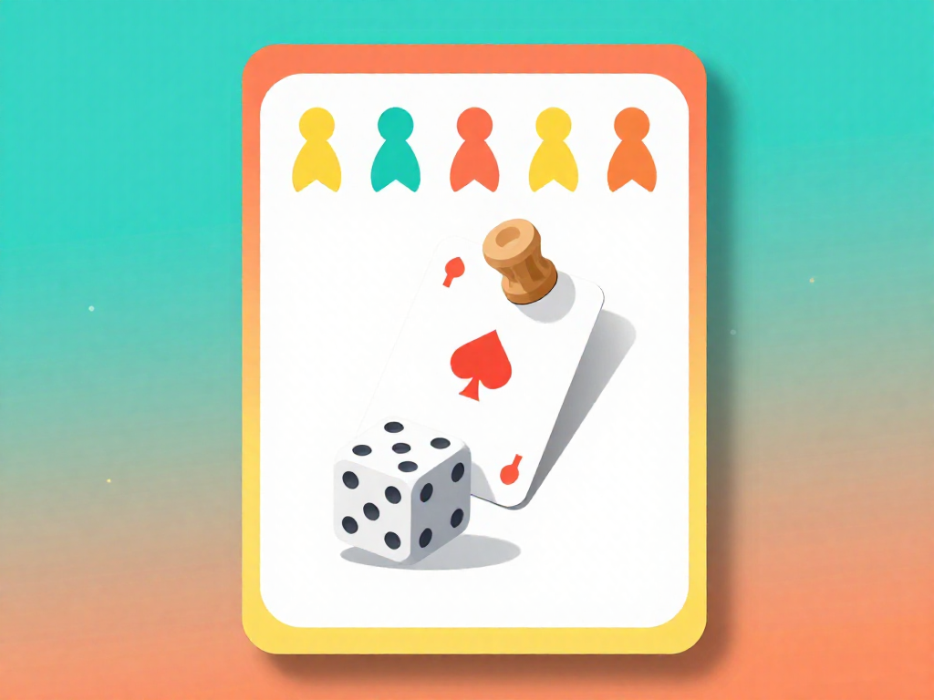Colorful vertical graphic featuring scattered board game icons like meeples and dice, symbolizing common rule mistakes, on a teal and orange background.